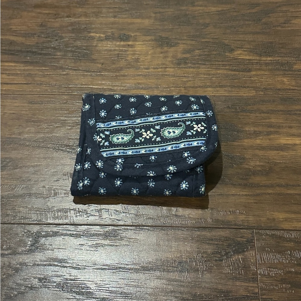 Vera Bradley Women's Blue, White & Green Tri-Fold Wallet - Picture 2 of 10